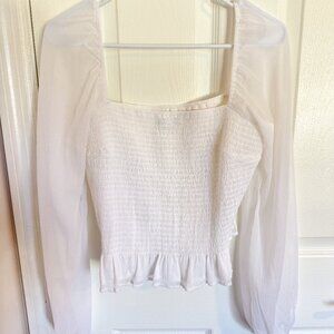 White Mesh Long Sleeves XL